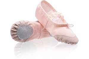 DoGeek Ballet Pumps Flats Ballet Shoes Women Ballet Slippers Pilates Shoes Yoga Shoes Dance Gymnastics Soft Canvas Flat for Children,Adults