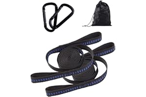 EULAPGOE Kit de Correas para Hamacas, Fijación de Hamacas, Kit de Correas para Columpios, con 2 Mosquetones de Alta Resistencia,Hasta 300 kg, para Todos los Tipos de Columpios, con Bolsa de Almacenamiento