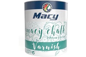 Macy-Chalk Varnish. Barniz al Agua para Proteger Duradera. Redecora tus muebles. 375 Mililitros. Transparente