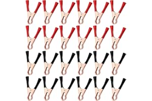 Parastar 24 zaciski krokodylkowe, zaciski krokodylkowe do samochodu z płaszczem izolacyjnym, zacisk, kabel mostkujący 50 A, zaciski aligatora pokryte miedzią, zaciski krokodylkowe do akumulatora