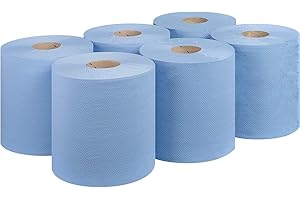 REQUISITE NEEDS Embossed 2 Ply Blue Rolls - Blue Paper Towel Tissue (Pack of 6)