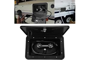 KIMISS Doccia Esterna per ， Set Doccia a Mano Abbinato， Kit Box Doccia Esterno in ABS Nero con 2 Chiavi Accessori per per Roulotte