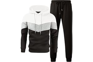 JMIERR Trainingsanzug Herren 2 Teiliges Jogging Anzug Set mit Taschen Farbblock Hoodies mit Hose Männer Baggy Sportanzug Basic Freizeitanzug