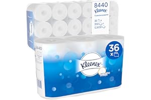 Kleenex Toilet Tissue Rollen - Standard/Weiß / 6 Beutel x 6 Kleinrollen x 350 Blätter, 1er Pack (1 x 6 Stück)