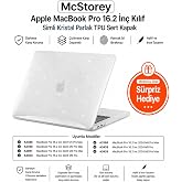 McStorey MacBook Pro 16.2 İn&ccedil; Kılıf A2485 A2780 A2991 A3403 A3186 A3428 A3429 Uyumlu Simli Kristal Parlak Siyah Hard Case Şef