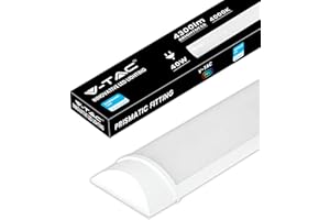 V-TAC Réglette LED Linéaire 120 cm - 40W - Chip Samsung - Haute Luminosité - Plafonnier Lampe Rectangulaire 4300 Lumen IP20 pour Plafond, Garage, Magasin - Tube Led - Lumière 4000K Blanc Neutre