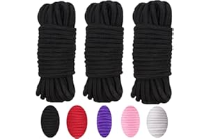 WUWYOUWL Corda di Cotone Morbida, 10 m/8 mm Universale Filo di Cotone Spesso (8mm-3Nero)