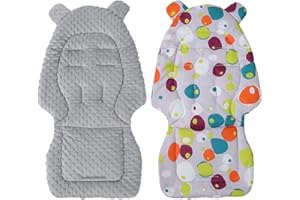 YONUARET Baby Pushchair Seat Liners, Pram Liner Pushchair Liner Thick Baby Stroller Liner Pad Double-Sided Baby Stroller Baby Stroller Cotton Pad for Pushchairs & Strollers,40x80cm