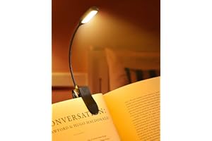 SNOILITE Book Light Clip On Book Reading Light with 9 Eye-Caring Lighting Modes, 80 Hours Runtime, 39g Lightweight Reading Lights for Books in Bed