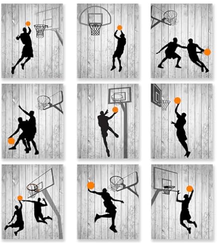 Autocollant Murale Basket Dunk - Vinyle Noir 61x51 Cm - Décoration Chambre, Salle De Sport