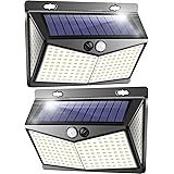 One Fire Luce Solare Led Esterno,2 Pezzi 208 LED Lampada Solare da Esterno con Sensore di Movimento, 3 Modalità Faretti Solar