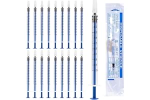 MOOSHY 40 Pack 1ml Spritze Kleine Steril, Plastik Spritzen Mit kappe, Dosier Spritze zum Messen und Dosieren von Flüssigkeiten, die Fütterung von Kleintieren, Einzeln Verpackt Einwegspritzen