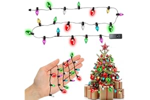 SUNWUUN Mini Led Weihnachten Puppenhaus Lichterkette Miniatur Wichtel Zubehör, Weihnachtsdeko Puppenhaus Möbel Leuchte Weihnachtswichtel Zubehör, Kunststoff Mehrere Beleuchtungsmodi (Kein-Weihnachtsbaum.)