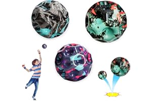 KJSXUUE Jump Ball,Astro Jump,Astro Jump Ball,Space Ball,Bouncing Ball,Moon Ball sprünge gummiball, Mini Pelota de Salto - Juguete de ocio para niños y adultos (Schwarz)