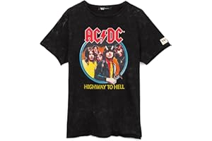 AC/DC T-Shirt Unisex Black Short Sleeve Rock Band Black Tee | Distressed Music CD Gifts Merchandise