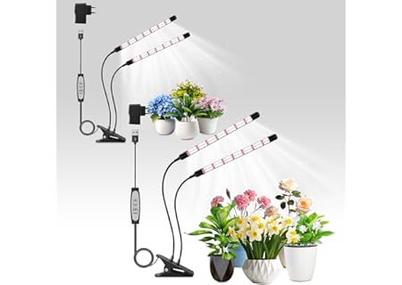 2Pack 2-huvud Växtlampa LED, V-formad Växtlampa, Fullspektrum Vekstbelysning för Växter, Växtljus fö - Amazon Deal & Rabatt