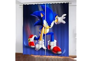 Doiicoon sonic blackout curtains blackout curtains eyelets for bedroom, blackout curtains set of 2 for children's room (3,150 x 166cm(2X75X166cm))