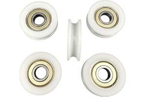 PREAMER 5 ruedas de polea de nailon con ranura redonda de 17 mm para cuerda de 3 mm con rodamiento 695ZZ