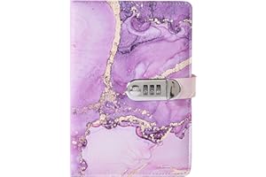 Tanou Pamiętnik z zamkiem dla dziewcząt i kobiet, 240 stron, papier w linie, sztuczna skóra, format A5, notatnik z zamkiem szyfrowym, do szkoły i biura