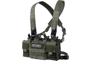 OneTigris Chest Rig, Taktische Weste Verstellbare Molle Taktische Airsoft Weste wasserdichte für CS Spiele, Militärfans und Airsoft-Jagdspiele