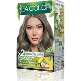 SEA COLOR Amonyaksız, Vegan, Doğal, Besleyici Kalıcı Sa&ccedil; Boyası%100 Beyaz Kapama (1 PAKET 2 x 50 ml Boya & OKSİDAN) (K&uuml;ll&uuml; A&ccedil;