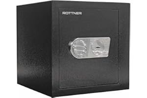 ROTTNER TRESOR Rottner Wertschutzschrank EN2 Ben 45 Doppelbartschloss inkl. 2 Schlüssel Aufbohrschutz schwarz BxHxT 43,5x43,5x44,5 cm Feuerfalz verstellbarer Fachboden inkl. Befestigungsmaterial