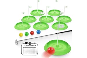 Mytrix Jeu de mini golf d'intérieur pour adultes avec 9 trous, 4 balles, carte de score effaçable à sec et putter de golf, construisez votre propre terrain de golf miniature à la maison, au bureau,