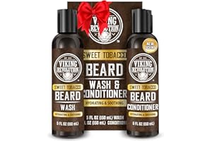 Viking Revolution Beard Wash and Beard Conditioner for Men with Arganowy Oil and Jojoba Oil - Beard Softener and Strengthener Beard Care Beard Care Beard Shampoo and Conditioner with Beard Oil (5