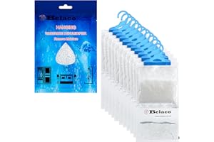 Belaco Set of 12 Hanging Dehumidifier, 230g Moisture Absorber, Dehumidifier for home, Ideal to eliminate damp & Condensation Bedroom, Wardrobe, Kitchen, Basement, Office etc (12)