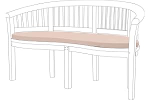 Gardenista Coussin de banc incurvé de jardin en forme de banane, 138 x 50 cm, pour extérieur, épais, résistant à l'eau avec attaches sécurisées, doux et confortable - Pour meubles de terrasse - Facile