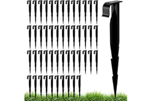 VULEVIRTUE 50 Pièces Ancrage de Sol pour Tuyau D'Arrosage,Ancrage Sol D'Irrigation Goutte À Goutte Crochets de Fixation pour Conduites D'Irrigation Piquets de Fixation pour Ligne D'Égouttement