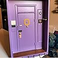 XIALITR Friends Monica's Door Wall Key Holder, Handmade Hooks,Purple Door Open Shadow Box, Gift for TV Shows Lovers