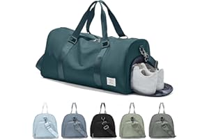 suradar Borsone Palestra Uomo Donna, Borsa Sportiva Uomo con Porta Scarpe e Tasca Umida da Viaggio, Borsone Palestra Impermeabile per il fitness, lo sport, il campeggio, i viaggi Blu pavone