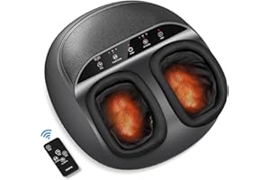RENPHO Masseur de Pieds Avec Chaleur, Masseur de Pied Shiatsu électrique Avec Fonctions de Chaleur, de Pétrissage, de Roulement et de Pression d'air Avec Télécommande Pour Apaiser Les Pieds Fatigué
