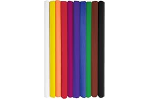 Interdruk - Rollos de papel crepé para niños, bricolaje y decoraciones - Paquete de 10 rollos (50 cm x 200 cm, 28 g/m2) - 10 colores surtidos