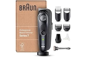 Braun BT7441 trymer do brody, trymer do brody, trymer do włosów, profesjonalna maszynka do strzyżenia włosów (opakowanie nadające się do recyklingu), 40 ustawień, stacja ładująca, etui podróżne,