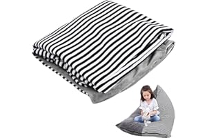 FODLON 200L Stuffed Animal Bean Bag Cover, Soft Bean Bags Chair Cover with Zipper for Kids Adults, 127x76.2x88.9cm, Large Stuffed Toy Beanbag Storage for Children Boys Girls Clothes Quilts
