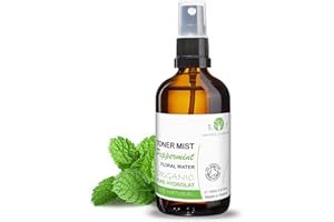 B.O.T Cosmetic & Wellness - Lotion Eau Florale Organique de Menthe Poivrée | 100% Pure | Apaisante, Hydratante et Nettoyante | Utilisation Visage, Corps et Cuisine | Parfum d'été, Transparente, 100 ml