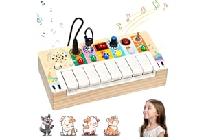 ECHOBUY Montessori Spielzeug ab 1 jahr mit Musik led Lichtschalter Activity Board busy board Elektronisches Klavier Motorikspielzeug ab 2 3 4 Jahre, Lernspielzeug für Jungen und Mädchen Weihnachten Geburtstag