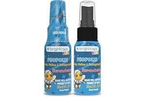 BRIGHTCAPS Bee Health Propolis | Brazilian Green Propolis, Honey & Mallow Throat Spray 30ml, Immune Support & Sore Throat Relief for Children 1 Year+ The only one with ARTEPILLIN-C - Pomegranate and Strawberry