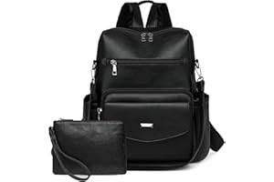 YALIZHNA Womens Backpack Purse Fashion Pu Leather Anti-theft Large Travel Backpack Ladies Shoulder Bags Satchel Handbag