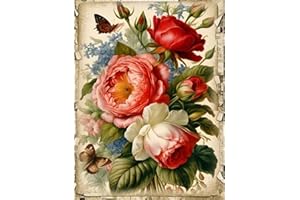 Wenfdrtr Diamond Painting Adult Flower Diamond Painting Pictures Flowers, 5D Crystal Art, Diamond Painting Flowers for Gift Home Wall Decoration 30 x 40 cm