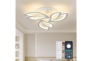 KAUCQI Dimmerabile Plafoniera Led Soffitto 52CM Moderna Fiore Lampadario Camera da Letto Salotto Salone Fiore 3000K-6000K