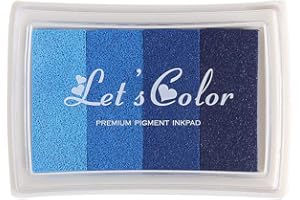 YPSelected Craft Ink Pad Inkpad for Paper Wood Fabric 15 Colors Available for Rubber Stamps (Multi Blue)