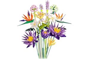 Seyaom Set da costruzione per bouquet di fiori, kit di 13 blocchi di fiori artificiali, collezione botanica, decorazione per ufficio, casa, regalo di compleanno e San Valentino (891 pezzi)