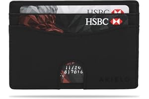 AKIELO Portefeuille Homme RFID Blocage avec Coffret Cadeau – Porte Cartes Compact et Fin – Portefeuille Minimaliste (Collection Echo)