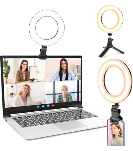 10 Inch Desktop Selfie Ringlamp - 10W Dimbaar Tafel Videolicht Voor Zoom, Volledig Scherm Met Standaard En Telefoonhouder