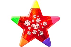 ‎TINC Tinc, Mehrfarbiger 5-in-1-Stern-Textmarker, Kompakter Stift mit leuchtenden Kappen, Rosa, Orange, Grün, Gelb, Violett, Lustiges und Praktisches Schreibwarenzubehör
