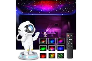 ADSAQOP Projecteur Astronaute, Galaxy Projecteur Ciel Etoile pour Chambre, Lumières de la Nuit Étoilée avec 8 Nébuleuse, Rotation à 360° Veilleuse LED nébuleuse pour Enfants, Décoration, Fête, Cadeau