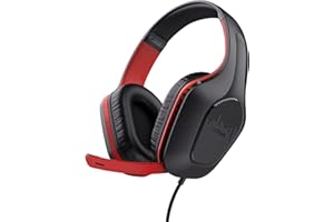 Trust Gaming GXT 415S Zirox Cuffie Gaming Leggere per Nintendo Switch con Driver da 50 mm, Jack Audio 3.5 mm, Cavo 1,2 m, Archetto Regolabile, Cuffie con Microfono Over-Ear - Nero/Rosso